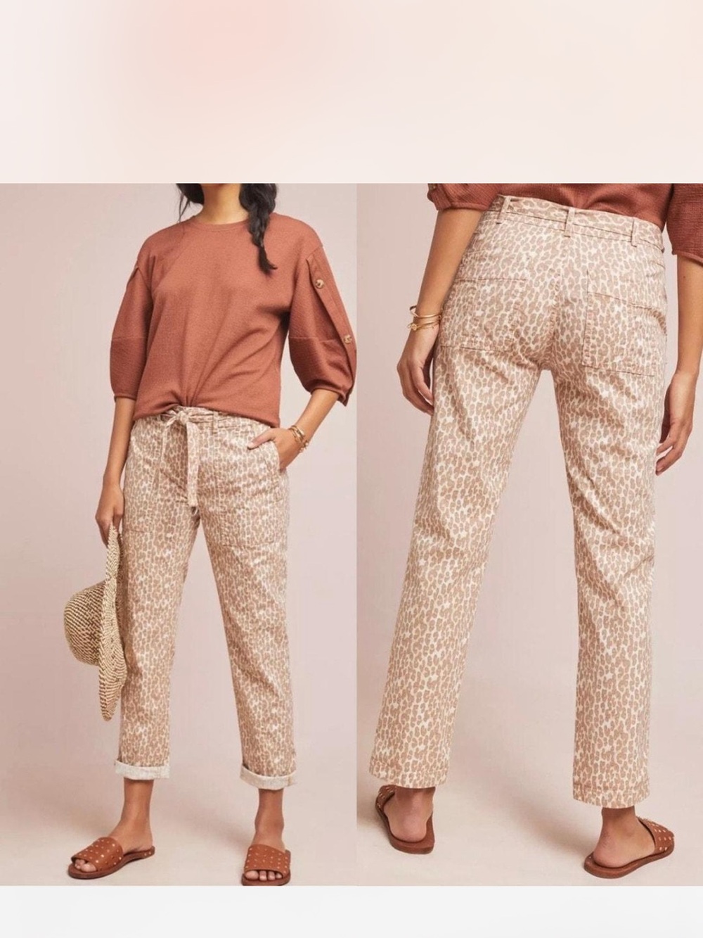 Anthropologie the Wanderer Leopard-Print women’s Casual Pants Size 26 EUC